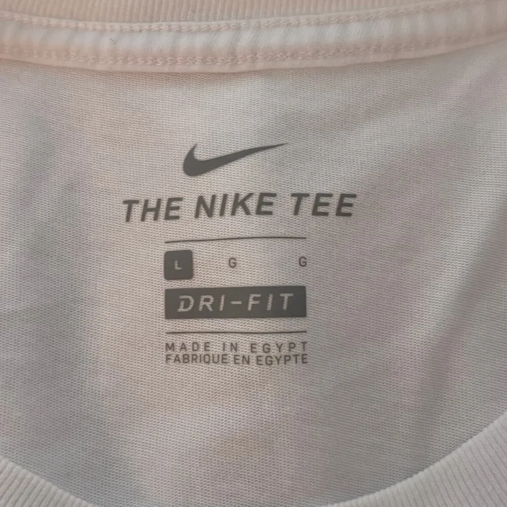 Nike Men's Dri-Fit Short Sleeve Logo Training T-Shirt White Size Large
